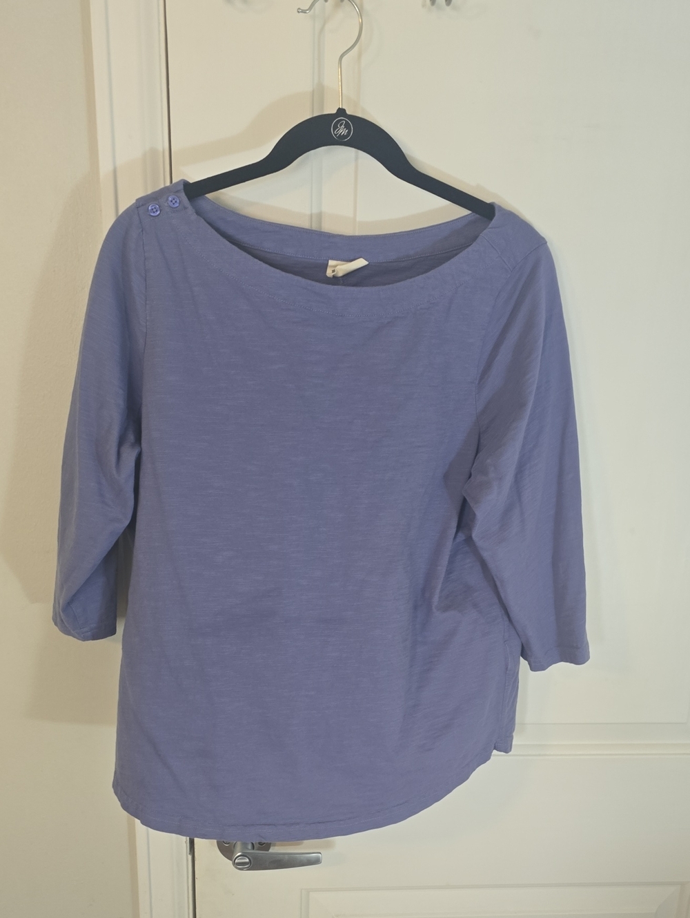 Women’s Lavender Boatneck Three-Quarter Sleeve Top